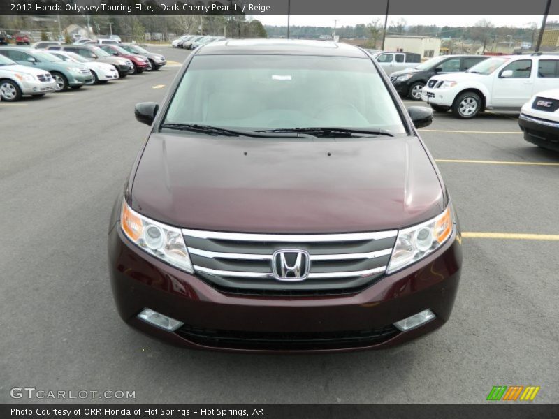 Dark Cherry Pearl II / Beige 2012 Honda Odyssey Touring Elite