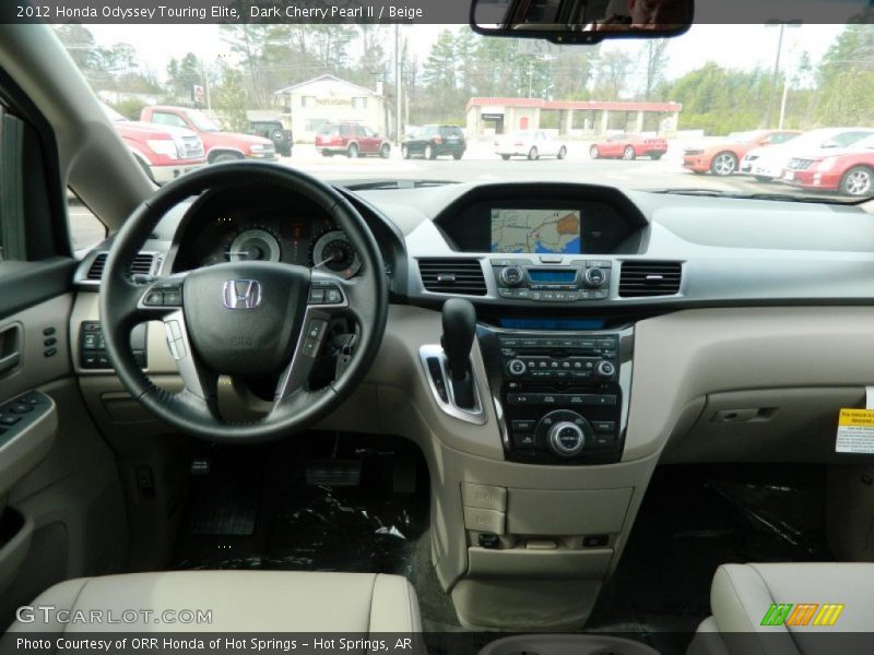 Dark Cherry Pearl II / Beige 2012 Honda Odyssey Touring Elite