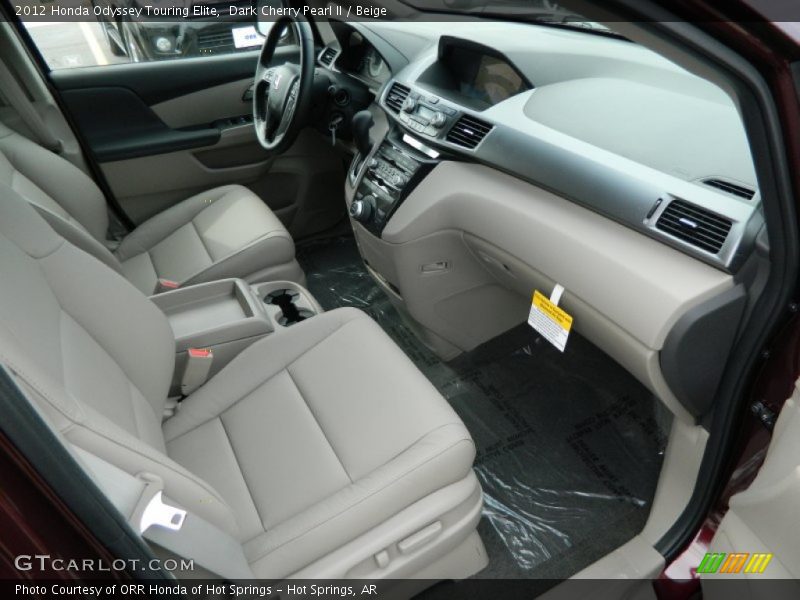 Dark Cherry Pearl II / Beige 2012 Honda Odyssey Touring Elite