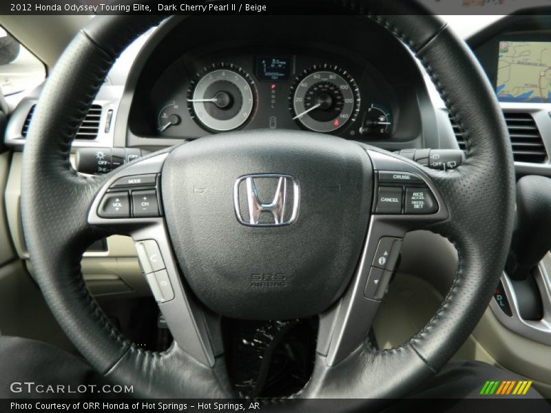Dark Cherry Pearl II / Beige 2012 Honda Odyssey Touring Elite