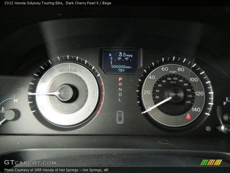 Dark Cherry Pearl II / Beige 2012 Honda Odyssey Touring Elite