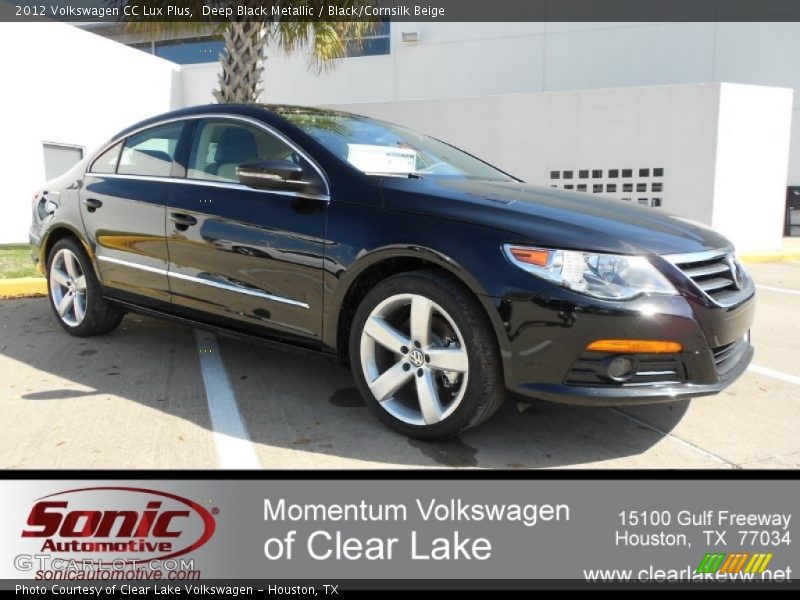 Deep Black Metallic / Black/Cornsilk Beige 2012 Volkswagen CC Lux Plus