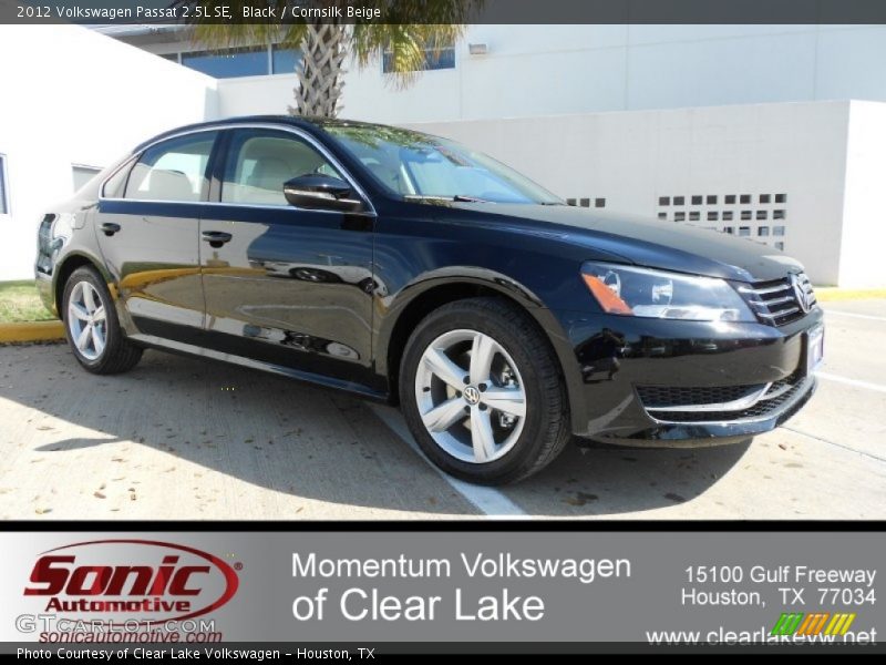 Black / Cornsilk Beige 2012 Volkswagen Passat 2.5L SE
