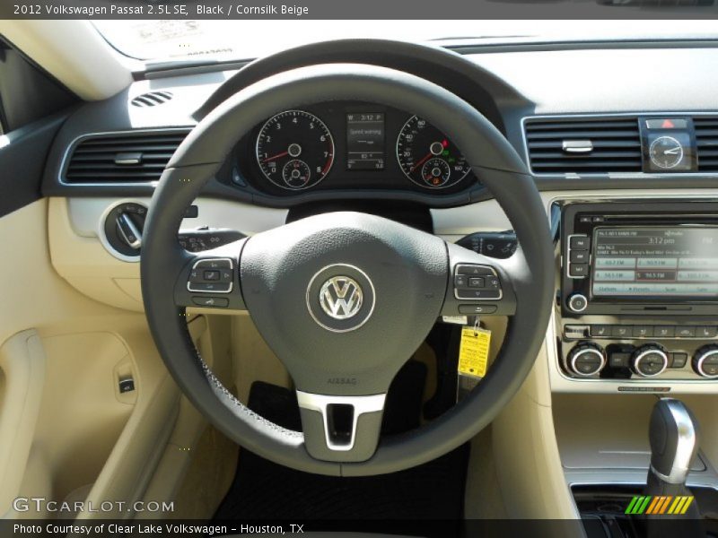 Black / Cornsilk Beige 2012 Volkswagen Passat 2.5L SE