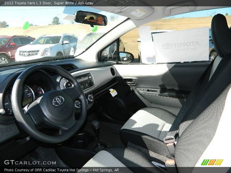 Super White / Ash Gray 2012 Toyota Yaris L 3 Door