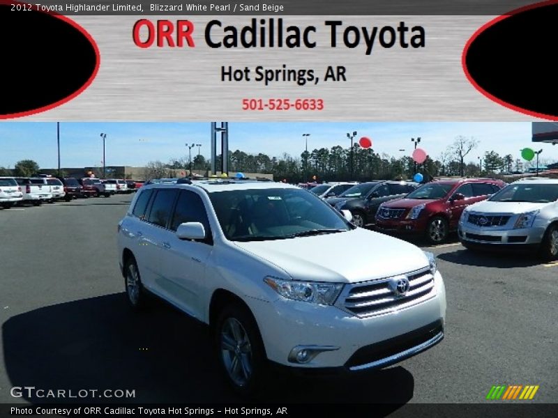 Blizzard White Pearl / Sand Beige 2012 Toyota Highlander Limited