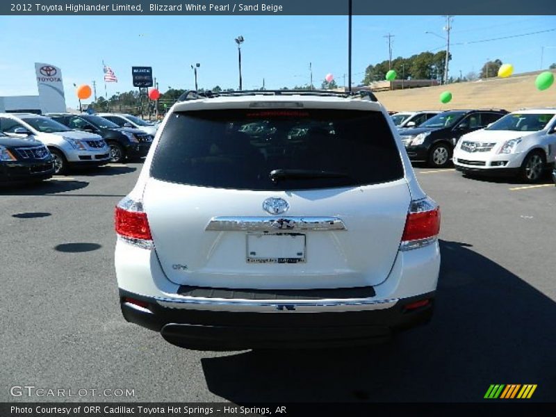 Blizzard White Pearl / Sand Beige 2012 Toyota Highlander Limited