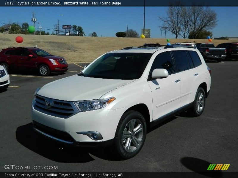 Blizzard White Pearl / Sand Beige 2012 Toyota Highlander Limited