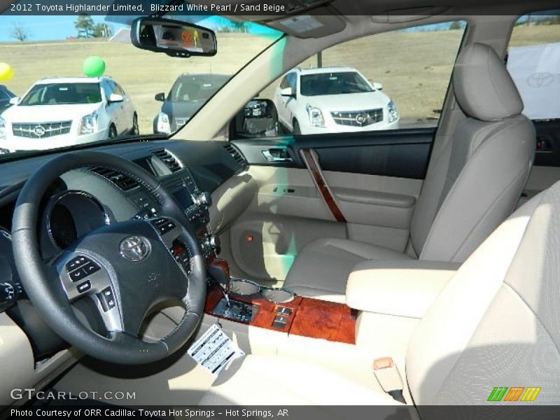 Blizzard White Pearl / Sand Beige 2012 Toyota Highlander Limited