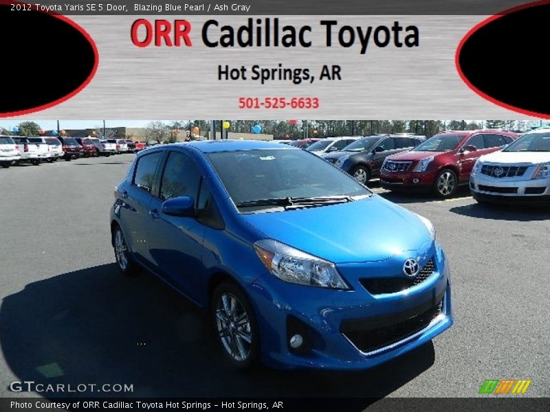 Blazing Blue Pearl / Ash Gray 2012 Toyota Yaris SE 5 Door