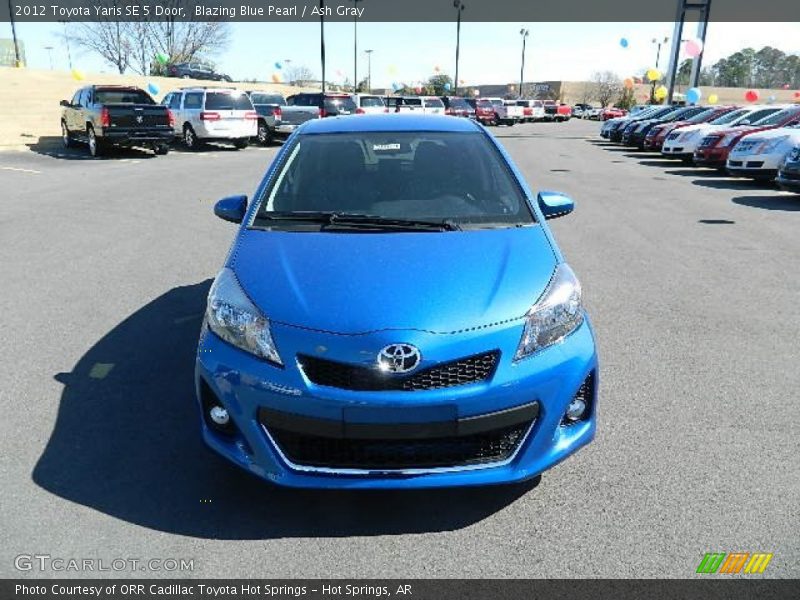 Blazing Blue Pearl / Ash Gray 2012 Toyota Yaris SE 5 Door