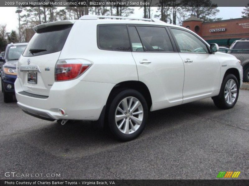 Blizzard White Pearl / Sand Beige 2009 Toyota Highlander Hybrid Limited 4WD