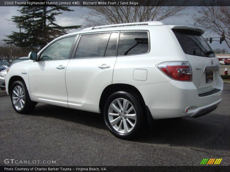 Blizzard White Pearl / Sand Beige 2009 Toyota Highlander Hybrid Limited 4WD