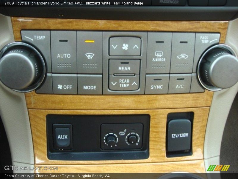 Controls of 2009 Highlander Hybrid Limited 4WD