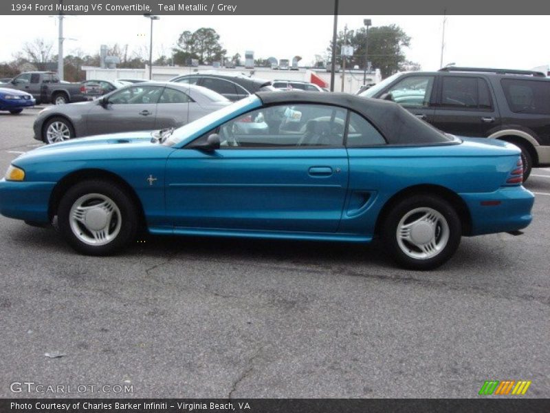 Teal Metallic / Grey 1994 Ford Mustang V6 Convertible