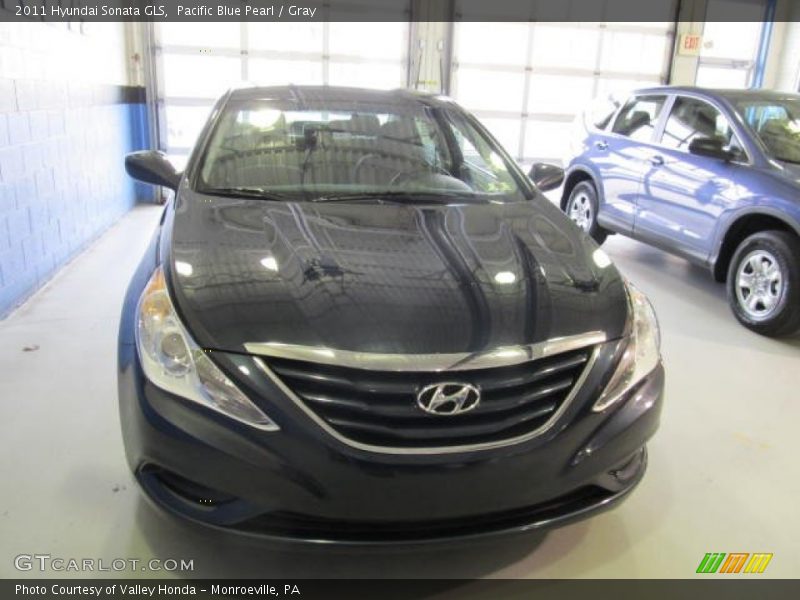 Pacific Blue Pearl / Gray 2011 Hyundai Sonata GLS