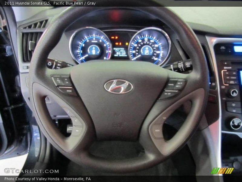Pacific Blue Pearl / Gray 2011 Hyundai Sonata GLS
