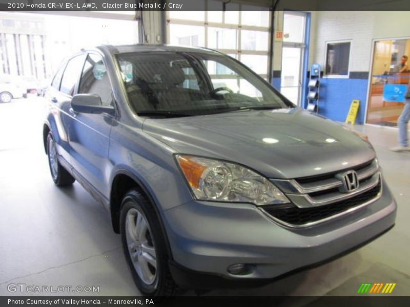 Glacier Blue Metallic / Gray 2010 Honda CR-V EX-L AWD