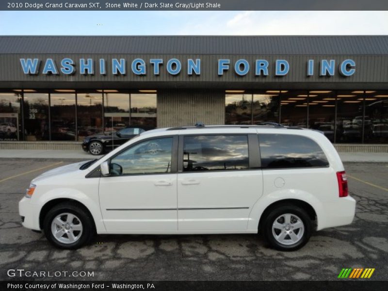 Stone White / Dark Slate Gray/Light Shale 2010 Dodge Grand Caravan SXT