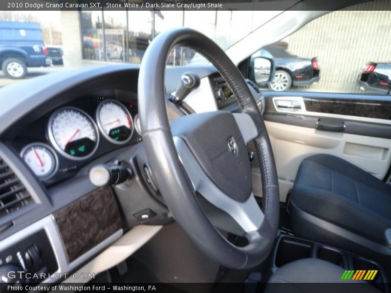 Stone White / Dark Slate Gray/Light Shale 2010 Dodge Grand Caravan SXT