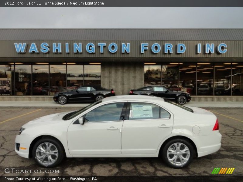 White Suede / Medium Light Stone 2012 Ford Fusion SE