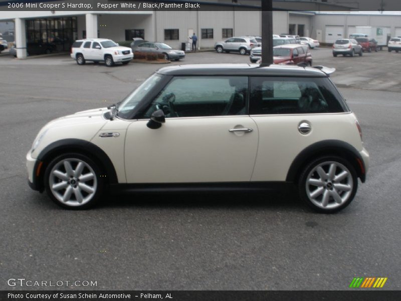 Pepper White / Black/Panther Black 2006 Mini Cooper S Hardtop