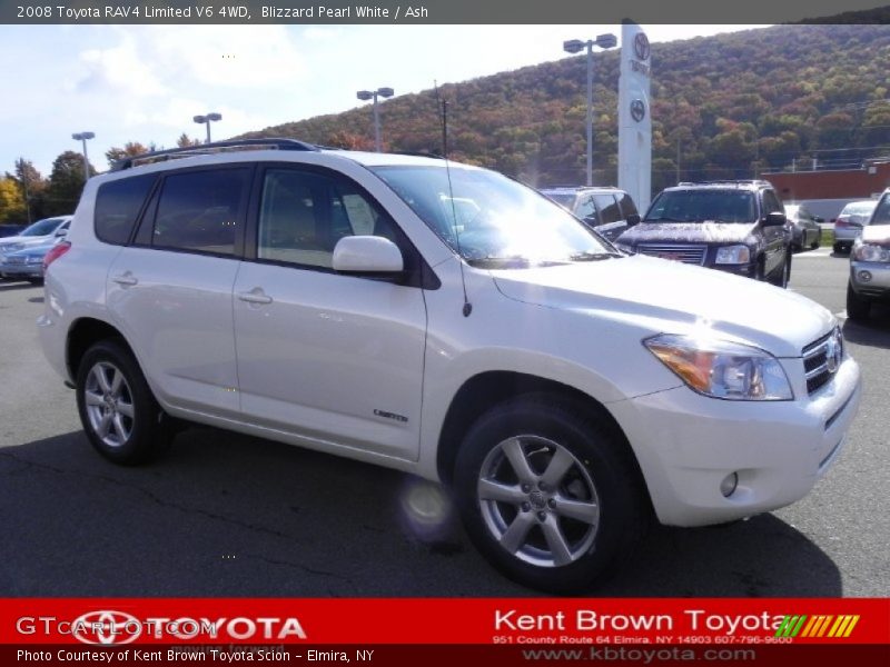 Blizzard Pearl White / Ash 2008 Toyota RAV4 Limited V6 4WD