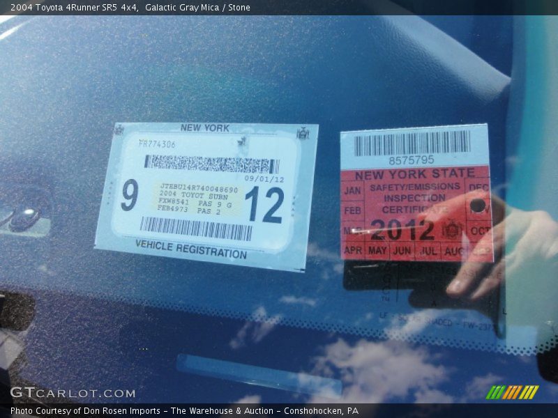 Galactic Gray Mica / Stone 2004 Toyota 4Runner SR5 4x4