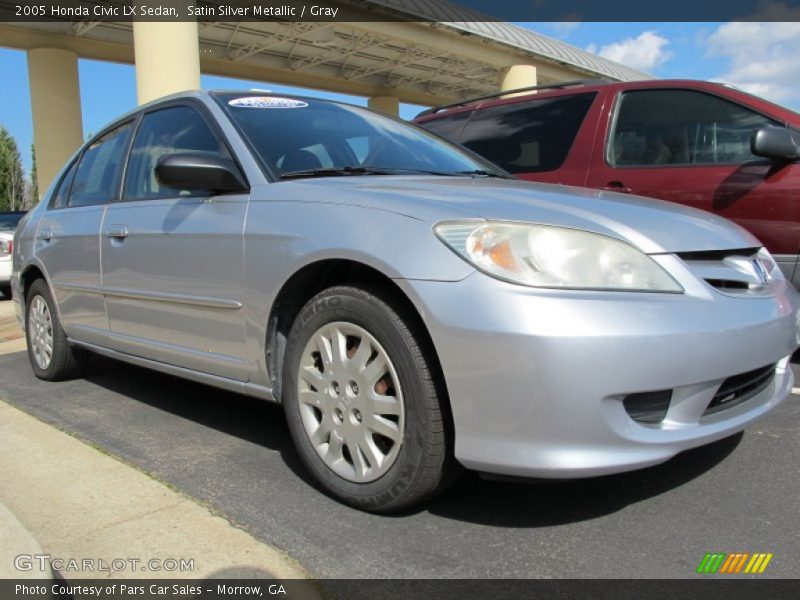 Satin Silver Metallic / Gray 2005 Honda Civic LX Sedan