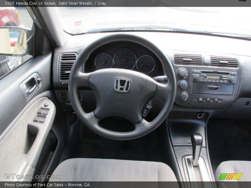 Satin Silver Metallic / Gray 2005 Honda Civic LX Sedan