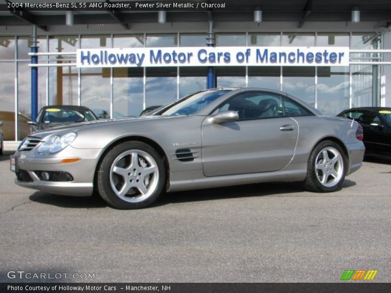 Pewter Silver Metallic / Charcoal 2004 Mercedes-Benz SL 55 AMG Roadster