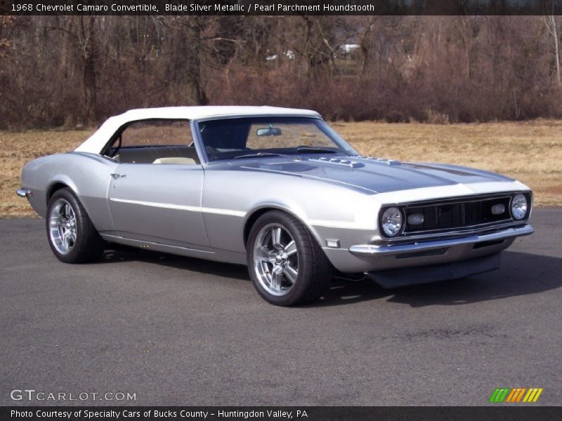 Blade Silver Metallic / Pearl Parchment Houndstooth 1968 Chevrolet Camaro Convertible