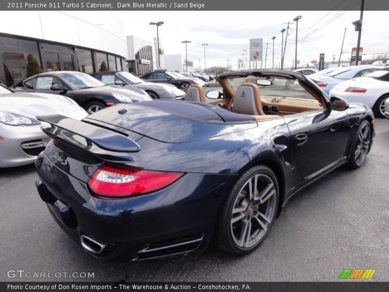 Dark Blue Metallic / Sand Beige 2011 Porsche 911 Turbo S Cabriolet
