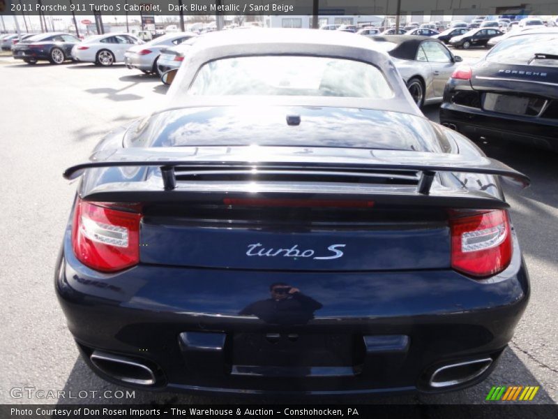 Dark Blue Metallic / Sand Beige 2011 Porsche 911 Turbo S Cabriolet
