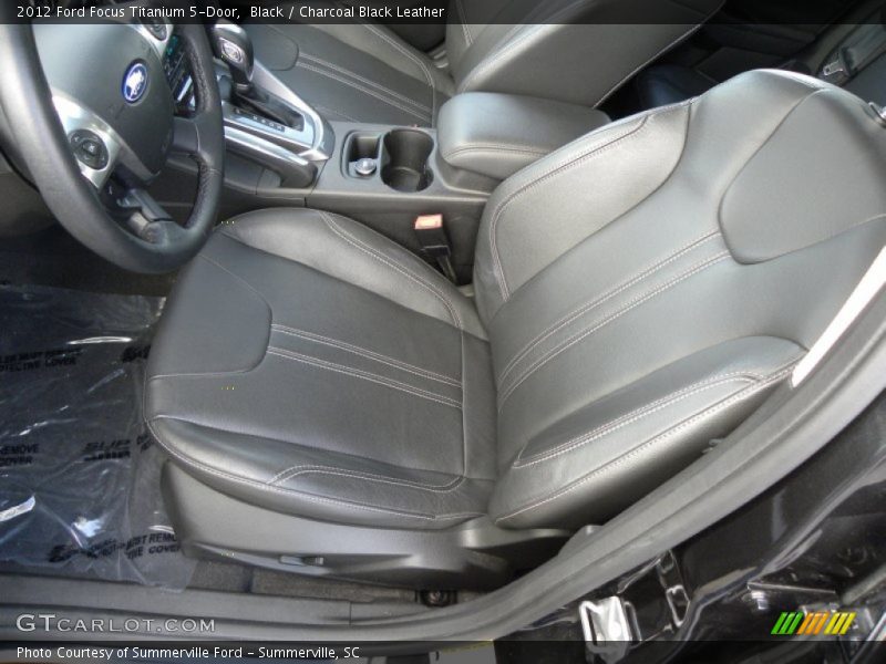Black / Charcoal Black Leather 2012 Ford Focus Titanium 5-Door