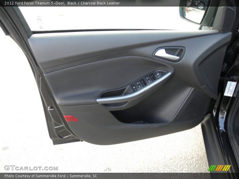 Black / Charcoal Black Leather 2012 Ford Focus Titanium 5-Door