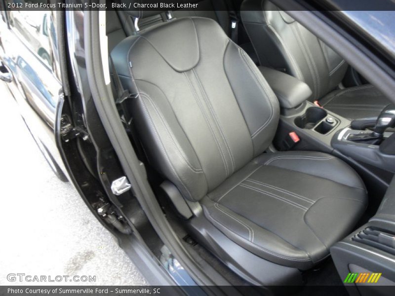 Black / Charcoal Black Leather 2012 Ford Focus Titanium 5-Door