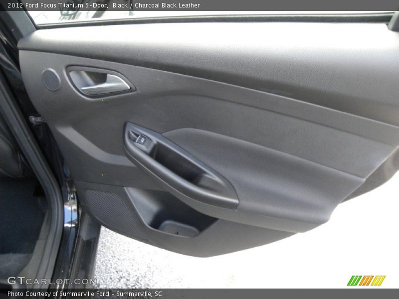 Black / Charcoal Black Leather 2012 Ford Focus Titanium 5-Door