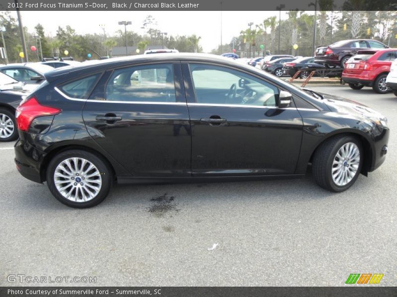 Black / Charcoal Black Leather 2012 Ford Focus Titanium 5-Door
