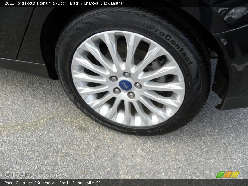 Black / Charcoal Black Leather 2012 Ford Focus Titanium 5-Door