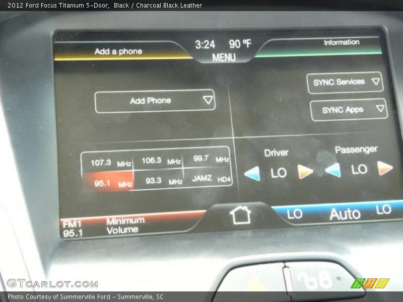 Black / Charcoal Black Leather 2012 Ford Focus Titanium 5-Door