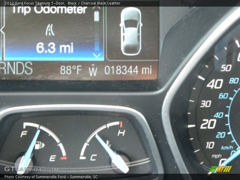 Black / Charcoal Black Leather 2012 Ford Focus Titanium 5-Door