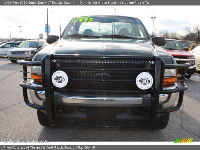 Dark Hunter Green Metallic / Medium Prairie Tan 1999 Ford F250 Super Duty XLT Regular Cab 4x4