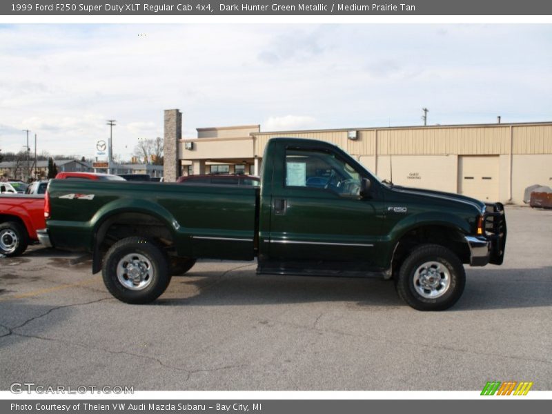 Dark Hunter Green Metallic / Medium Prairie Tan 1999 Ford F250 Super Duty XLT Regular Cab 4x4
