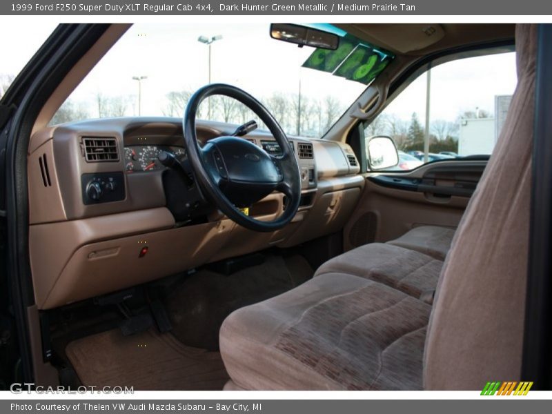 Dark Hunter Green Metallic / Medium Prairie Tan 1999 Ford F250 Super Duty XLT Regular Cab 4x4