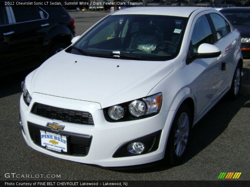 Summit White / Dark Pewter/Dark Titanium 2012 Chevrolet Sonic LT Sedan