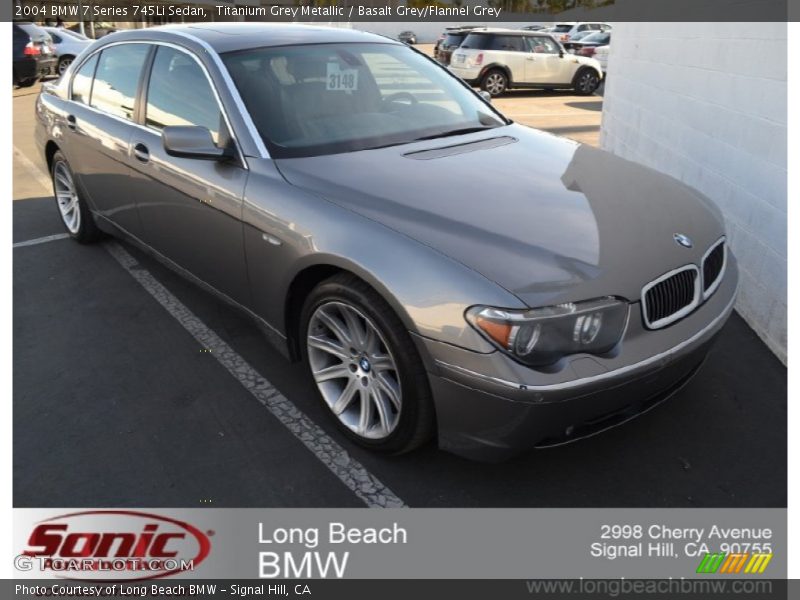Titanium Grey Metallic / Basalt Grey/Flannel Grey 2004 BMW 7 Series 745Li Sedan