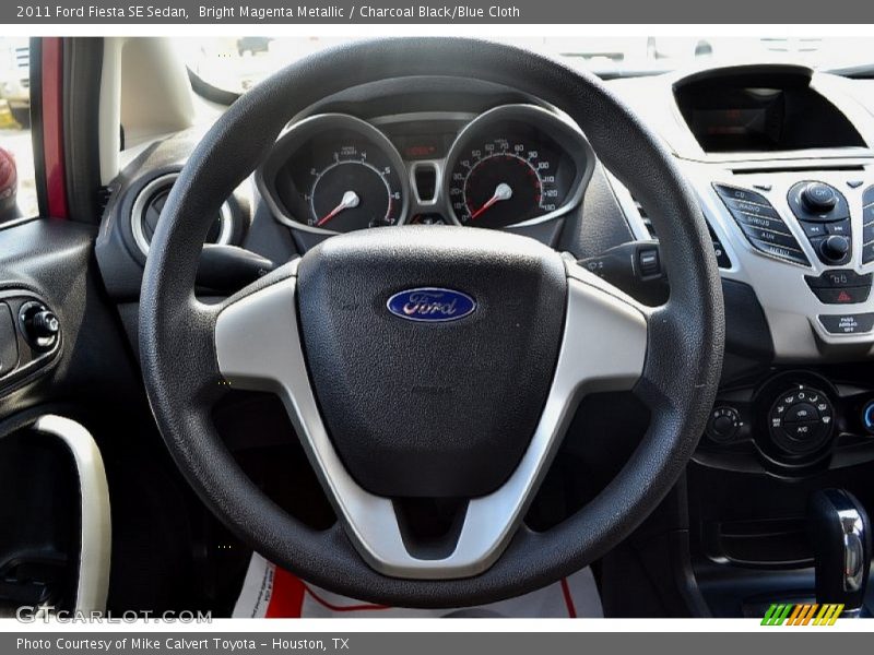Bright Magenta Metallic / Charcoal Black/Blue Cloth 2011 Ford Fiesta SE Sedan