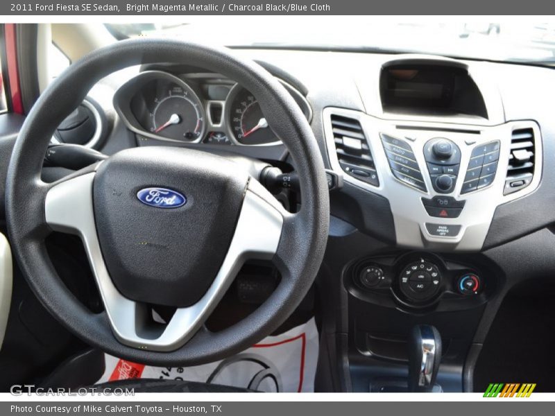Bright Magenta Metallic / Charcoal Black/Blue Cloth 2011 Ford Fiesta SE Sedan