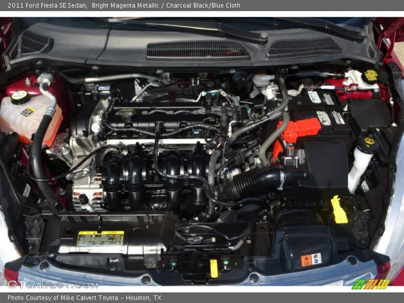Bright Magenta Metallic / Charcoal Black/Blue Cloth 2011 Ford Fiesta SE Sedan